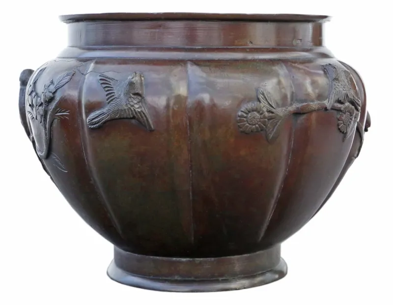Pamono 19th Century Japanese Bronze Planter, 1890s> Planters And Jardiniere