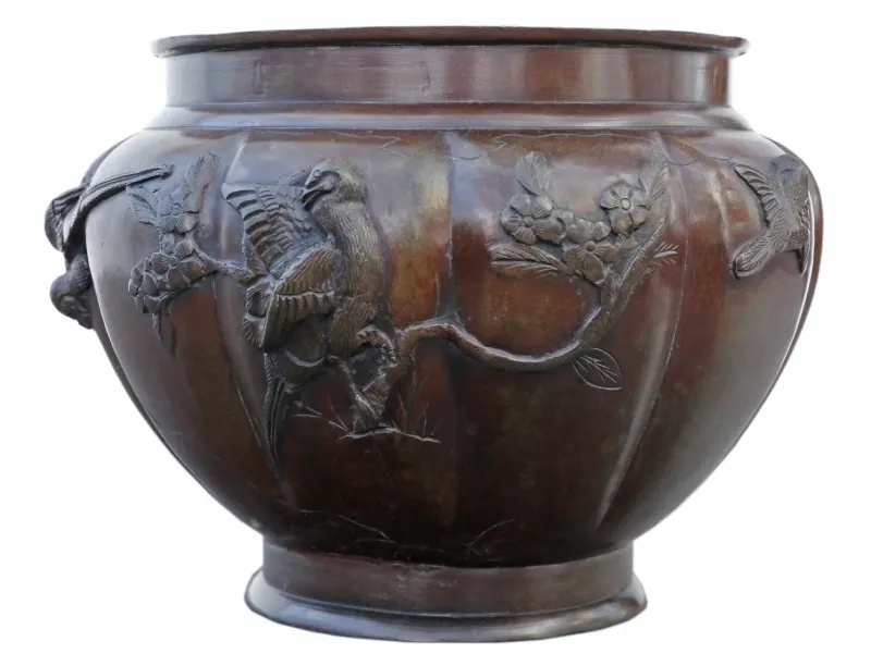 Pamono 19th Century Japanese Bronze Planter, 1890s> Planters And Jardiniere