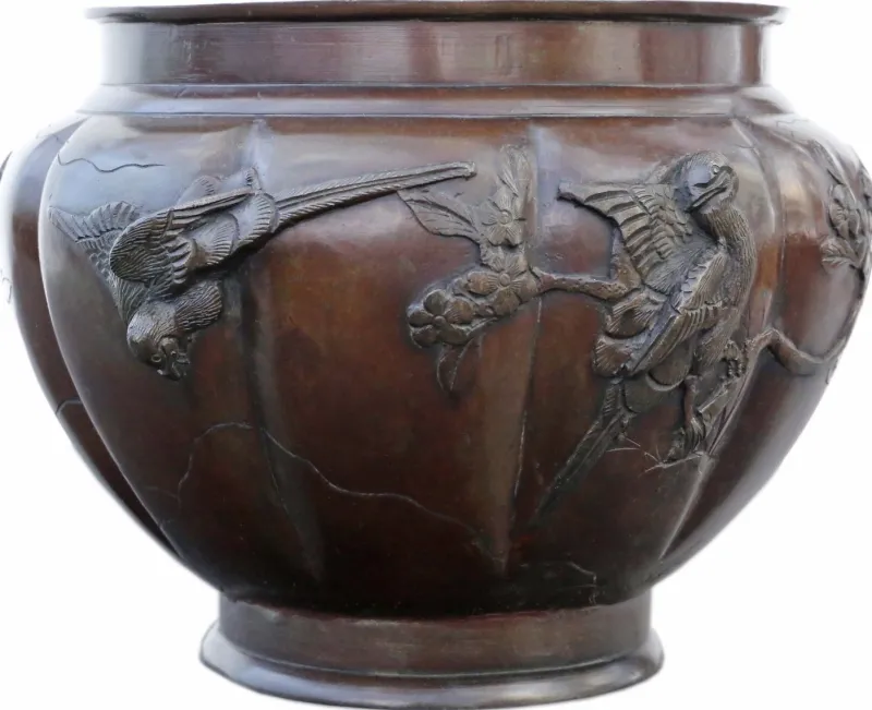 Pamono 19th Century Japanese Bronze Planter, 1890s> Planters And Jardiniere