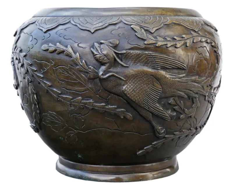 Pamono 19th Century Japanese Bronze Planter, 1890s> Planters And Jardiniere