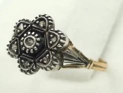 New Pamono 19th Century 19.2-Karat Gold Ring with Natural Diamonds