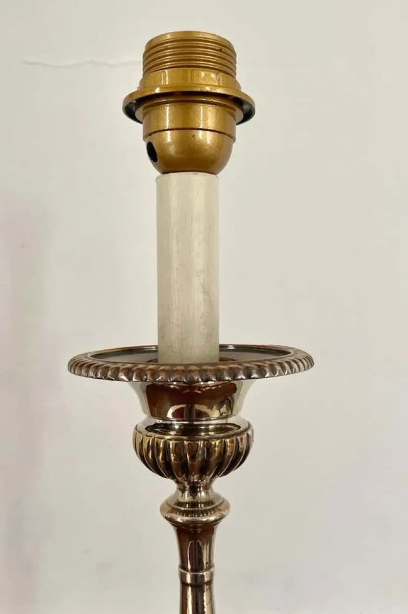 Pamono 19th Century Louis XIV Church Altar Candleholders in Silver Metal, Set of 2> Candleholders