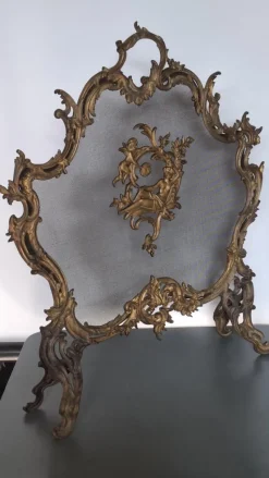 Discount Pamono 19th Century Louis XV Bronze Fireplace Fire Screen, 1890s