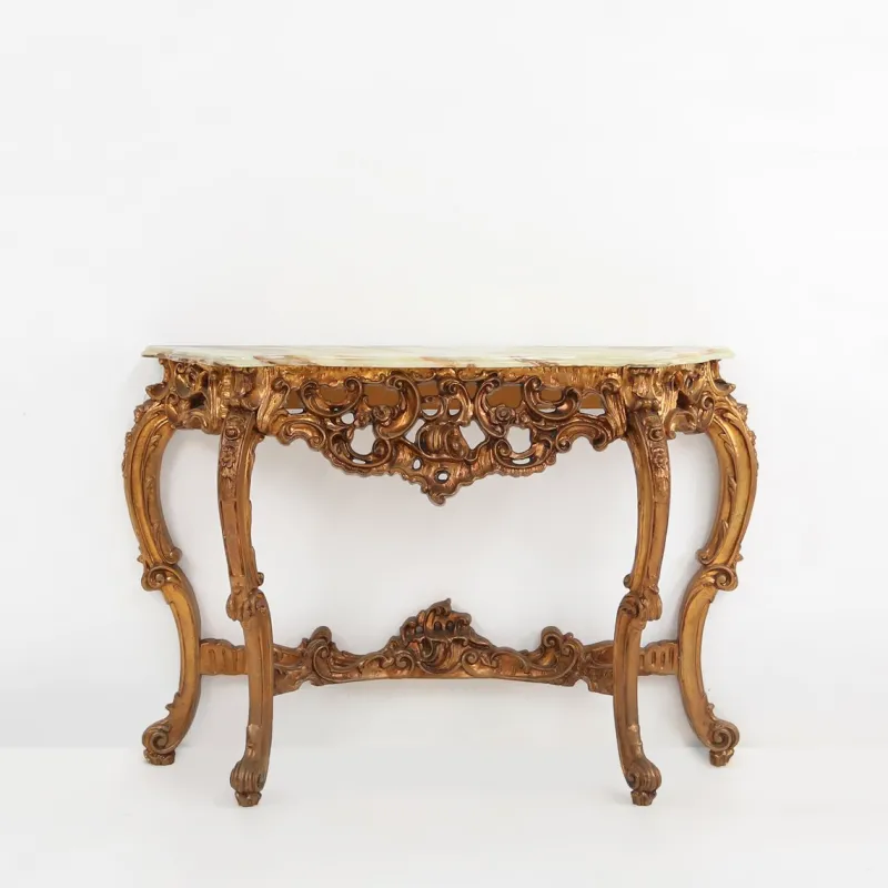 Discount Pamono 20th Century Louis Xv Style Console with Marble Top, France, 1970s