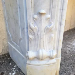 Pamono 19th Century Louis XV White Marble Fireplace><noscript><img width=