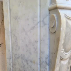 Pamono 19th Century Louis XV White Marble Fireplace><noscript><img width=