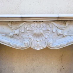 Pamono 19th Century Louis XV White Marble Fireplace><noscript><img width=