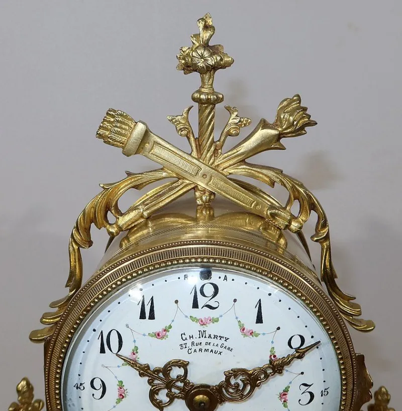 Clearance Pamono 19th Century Louis XVI Style Marble and Bronze Chimney Clocks, Set of 3