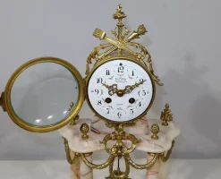 Clearance Pamono 19th Century Louis XVI Style Marble and Bronze Chimney Clocks, Set of 3
