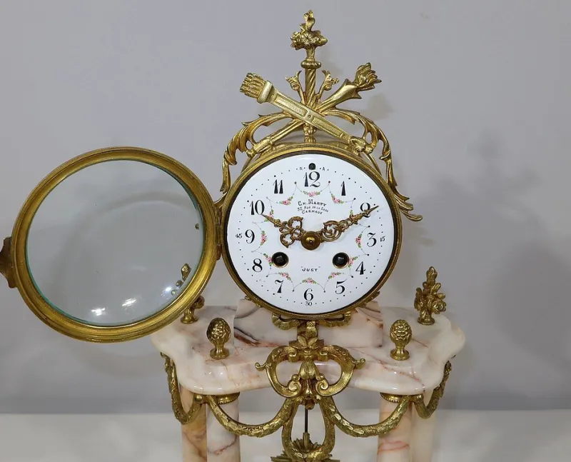 Clearance Pamono 19th Century Louis XVI Style Marble and Bronze Chimney Clocks, Set of 3