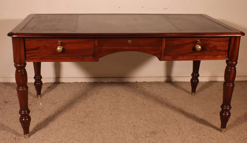 Pamono 19th Century Mahogany Two-Drawer Desk> Desks