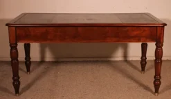 Pamono 19th Century Mahogany Two-Drawer Desk><noscript><img width=