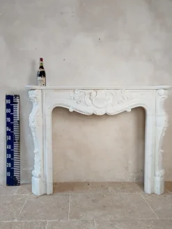 Discount Pamono 19th Century Mantlepiece of White Statuary in Bianco Carrara Marble