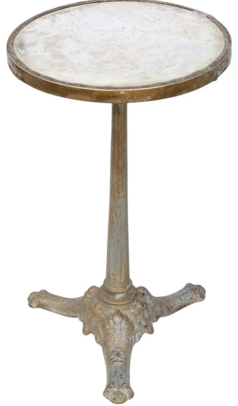 Outlet Pamono 19th Century Marble, Brass & Cast Iron Bistro Table, 1890s
