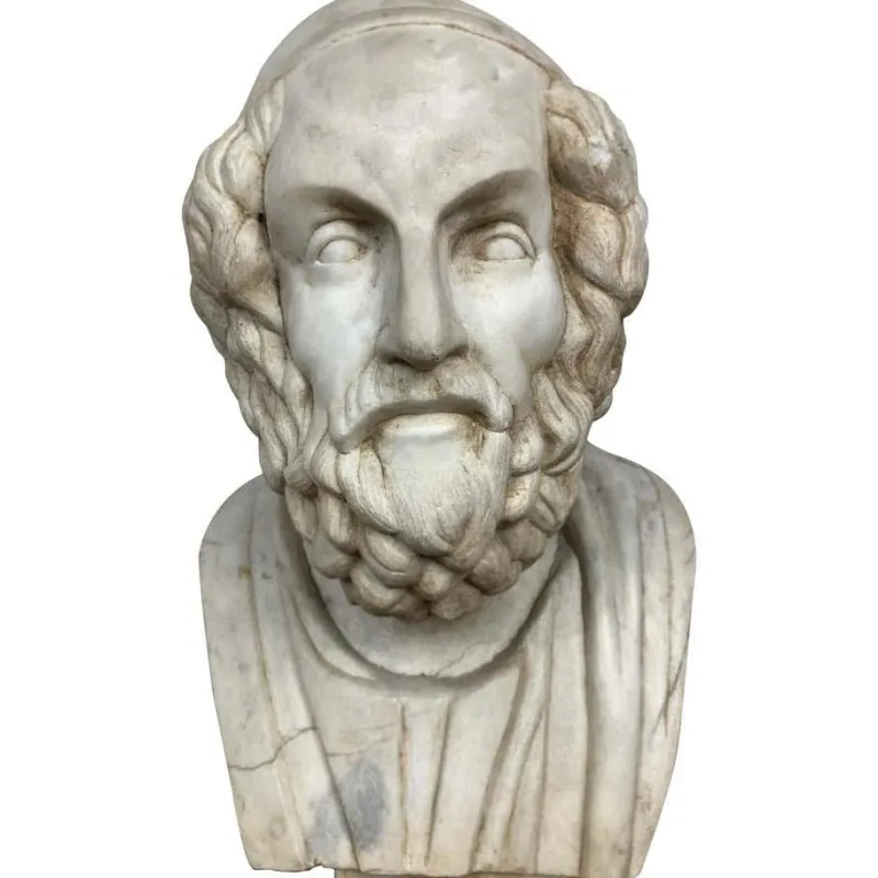 Pamono 20th Century Marble Bust of Ancient Greek Poet Homer> Classical