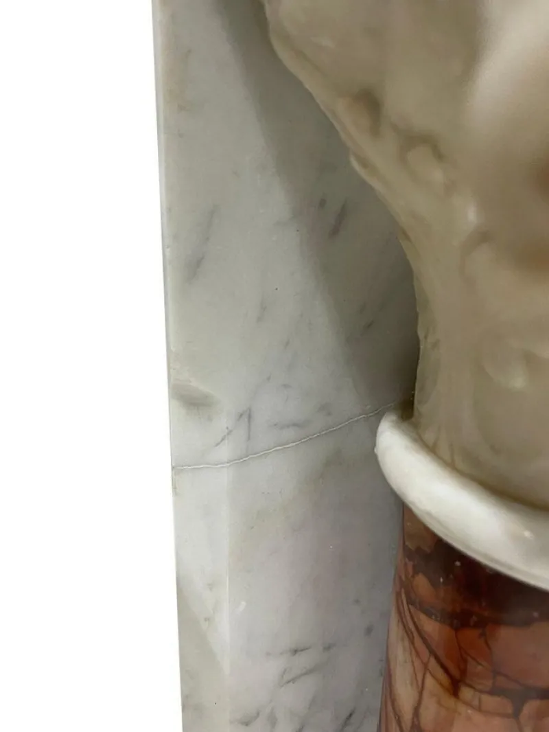 Pamono 19th Century Marble Half Wall Mounted Columns, Set of 2> Pedestals And Columns