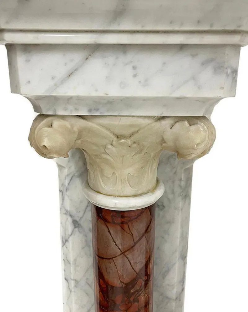 Pamono 19th Century Marble Half Wall Mounted Columns, Set of 2> Pedestals And Columns