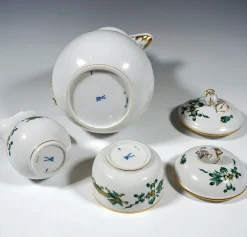 Pamono 20th Century Meissen Coffee Set with Dragon in Green & Gold, 1980s, Set of 22><noscript><img width=