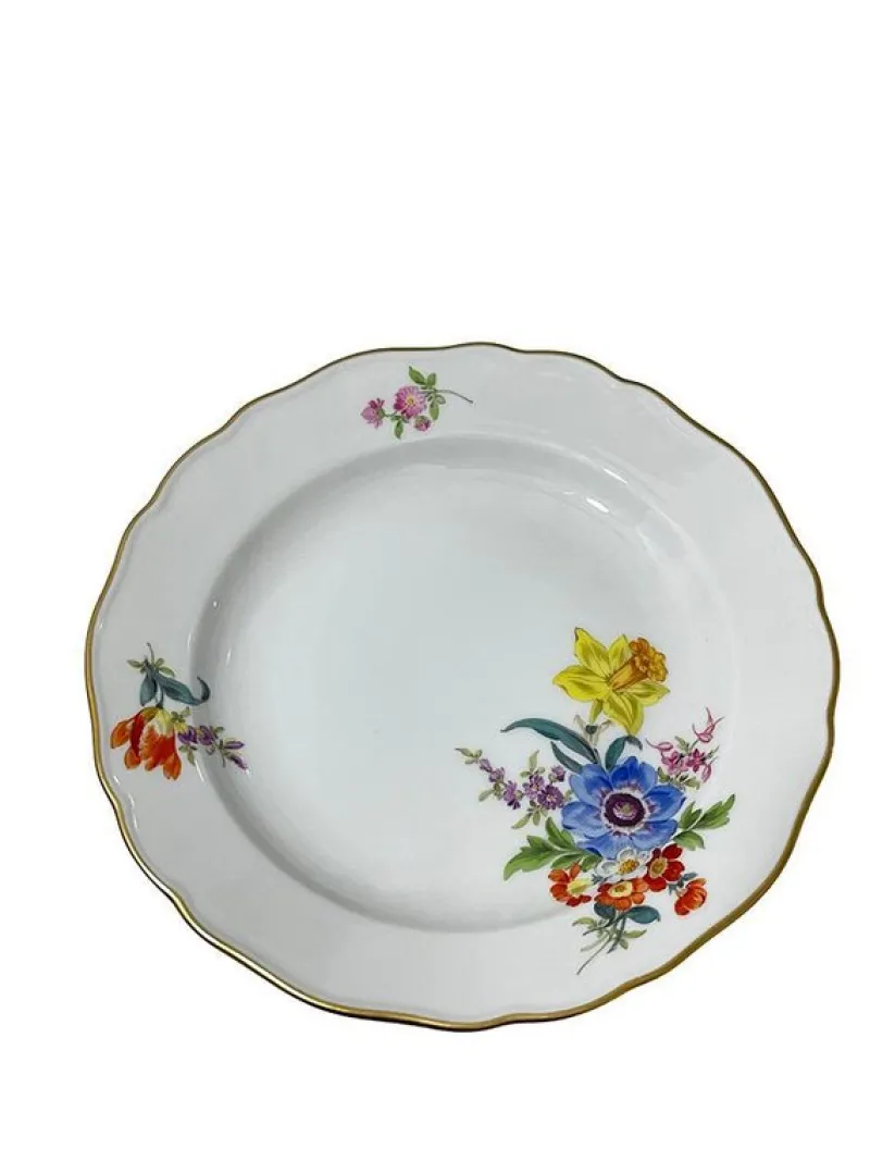 Pamono 20th Century Meissen Porcelain Set, Germany, Set of 14> Dinner Plates & Bowls
