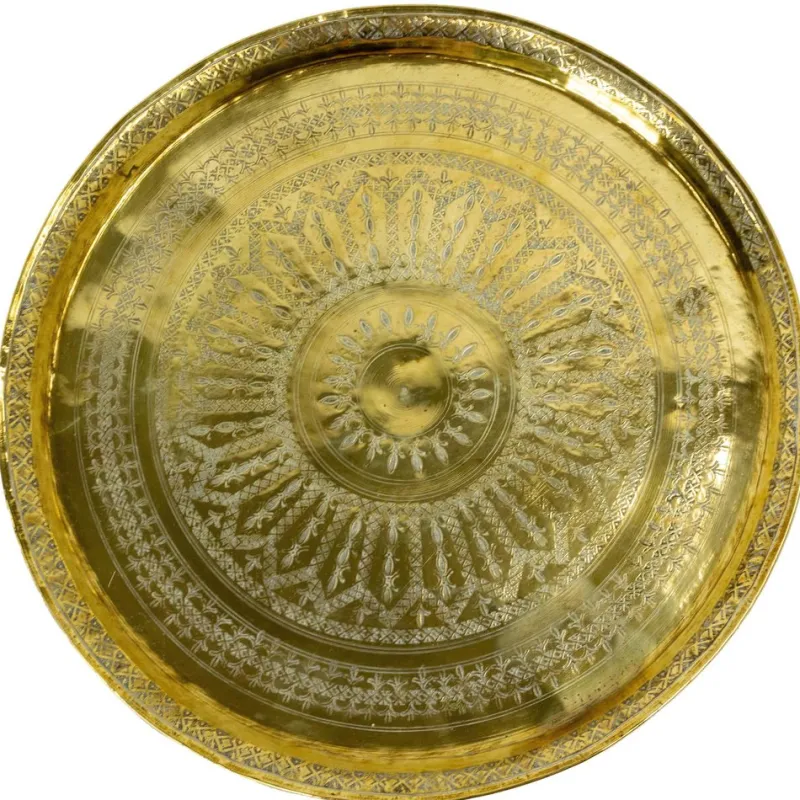 Pamono 20th Century Moroccan Moorish Polished Copper Tray> Trays