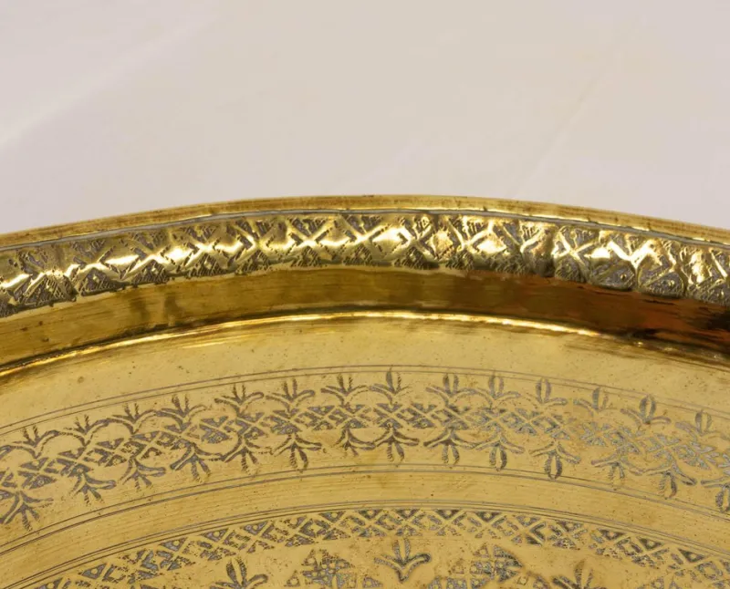Pamono 20th Century Moroccan Moorish Polished Copper Tray> Trays