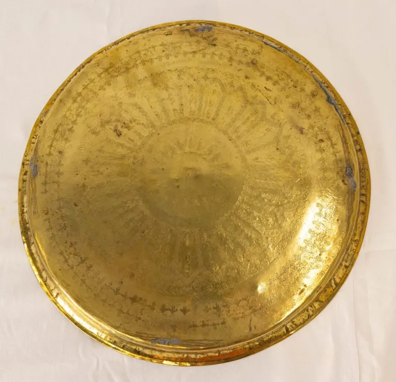 Pamono 20th Century Moroccan Moorish Polished Copper Tray> Trays