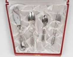 Pamono 19th Century Napoleon III Childrens Silver-Plated Cutlery Set> Cutlery & Serving Utensils