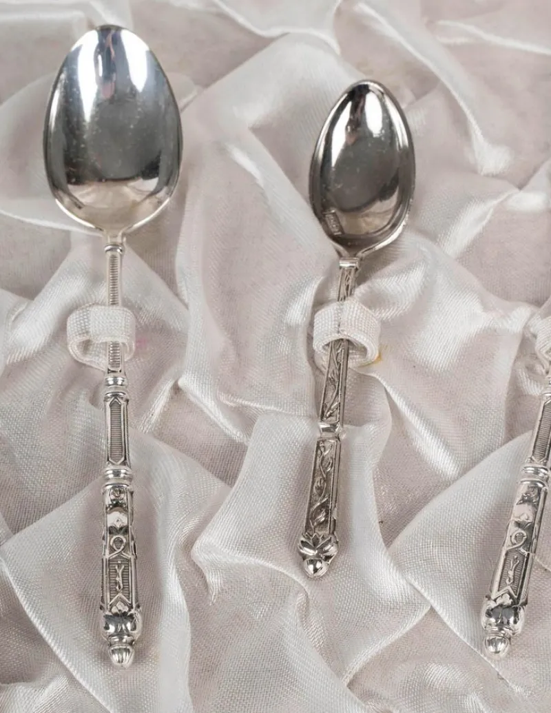Pamono 19th Century Napoleon III Childrens Silver-Plated Cutlery Set> Cutlery & Serving Utensils
