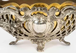 Pamono 19th Century Napoleon III Silver Plated Bronze Jardinière><noscript><img width=