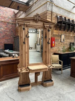 Pamono 19th Century Oak Entrance Checkroom><noscript><img width=