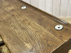 Sale Pamono 20th Century Oak School Desk with Porcelain Inkwells