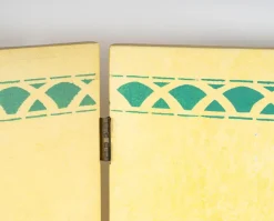 Pamono 20th Century Painted Wooden Folding Screen with 5 Panels> Room Dividers & Screens