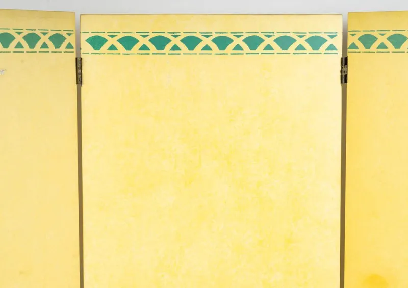 Pamono 20th Century Painted Wooden Folding Screen with 5 Panels> Room Dividers & Screens