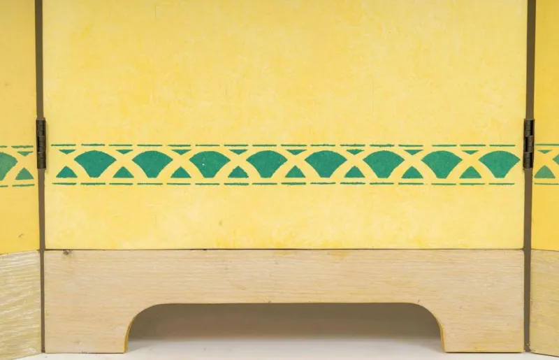 Pamono 20th Century Painted Wooden Folding Screen with 5 Panels> Room Dividers & Screens