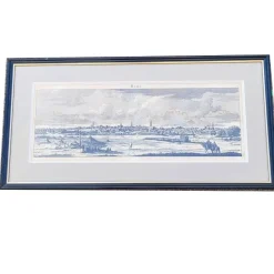 Best Pamono 19th Century Panoramic Views of Mediterranean Cities, Framed Engravings, Set of 6