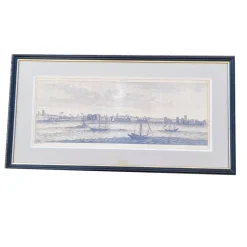 Best Pamono 19th Century Panoramic Views of Mediterranean Cities, Framed Engravings, Set of 6