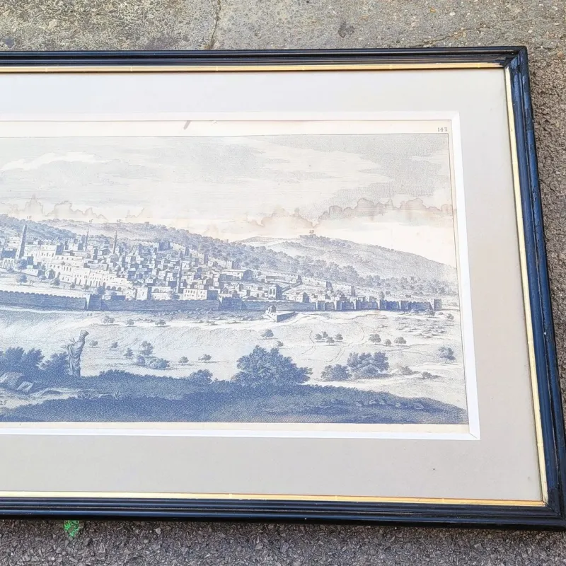 Outlet Pamono 19th Century Panoramic Views of Jerusalem in Scio, Framed Engravings, Set of 2