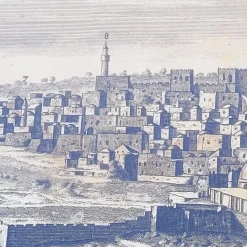Outlet Pamono 19th Century Panoramic Views of Jerusalem in Scio, Framed Engravings, Set of 2