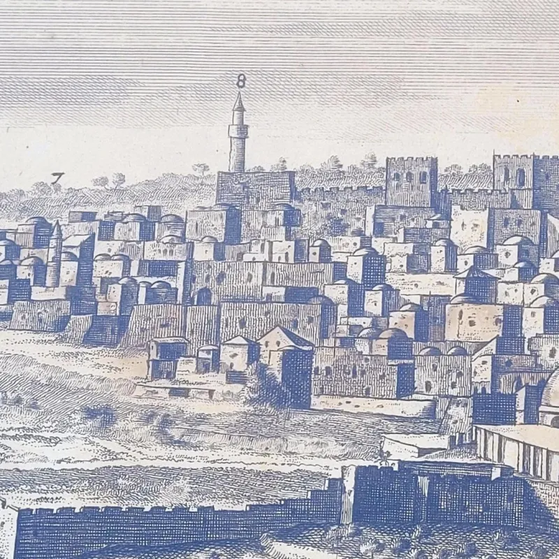 Outlet Pamono 19th Century Panoramic Views of Jerusalem in Scio, Framed Engravings, Set of 2