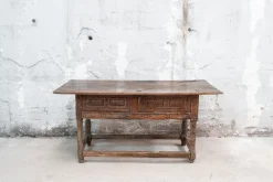Pamono 17th Century Philip IV Spanish Table with Carved Herrerian Decor> Worktables & Workbenches