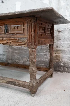Pamono 17th Century Philip IV Spanish Table with Carved Herrerian Decor><noscript><img width=