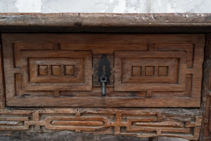 Pamono 17th Century Philip IV Spanish Table with Carved Herrerian Decor> Worktables & Workbenches