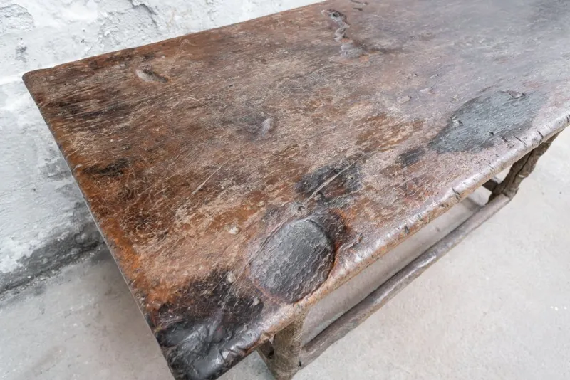 Pamono 17th Century Philip IV Spanish Table with Carved Herrerian Decor> Worktables & Workbenches