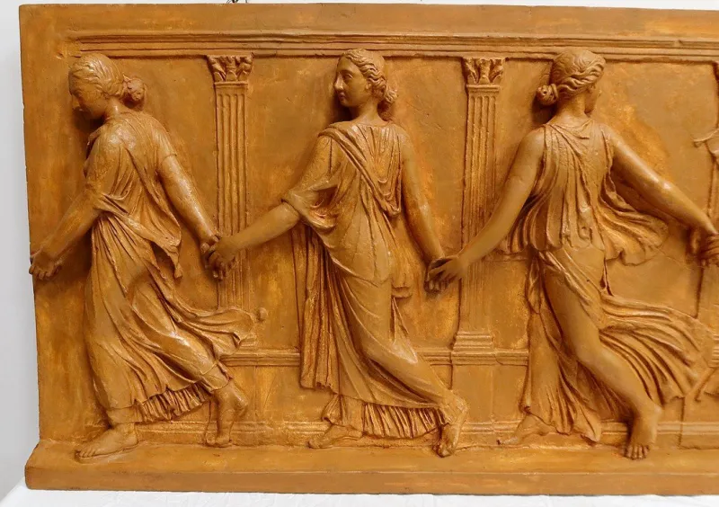 Pamono 19th Century Plaster High-Relief Sculpture Borghese Dancers> Architectural Elements