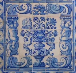 Pamono 18th Century Portuguese Azulejos Panel Vase><noscript><img width=