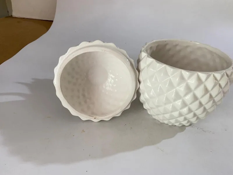 Sale Pamono 20th Century Portuguese Glazed Ceramic Pineapple Ice Bucket with Lid