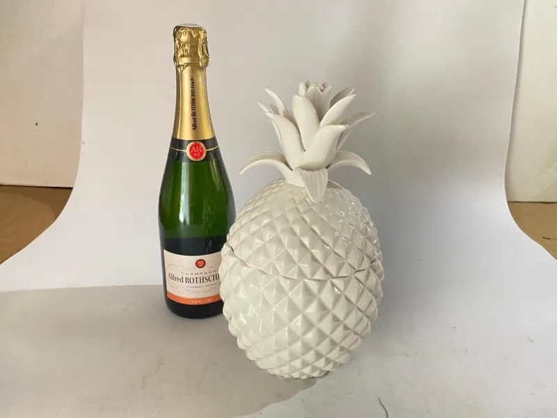 Sale Pamono 20th Century Portuguese Glazed Ceramic Pineapple Ice Bucket with Lid