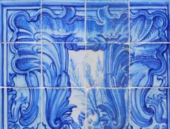 Pamono 18th Century Portuguese Tiles Panel with Angel Decor, Set of 24><noscript><img width=