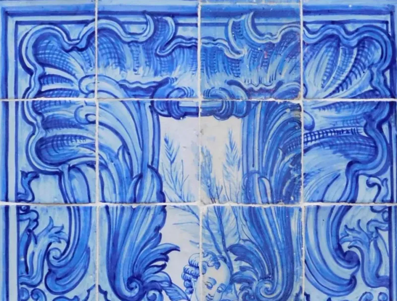 Pamono 18th Century Portuguese Tiles Panel with Angel Decor, Set of 24> Architectural Elements
