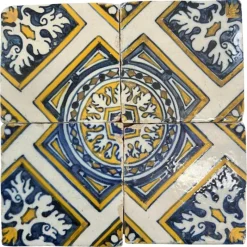 New Pamono 17th Century Portuguese Tiles, Set of 4